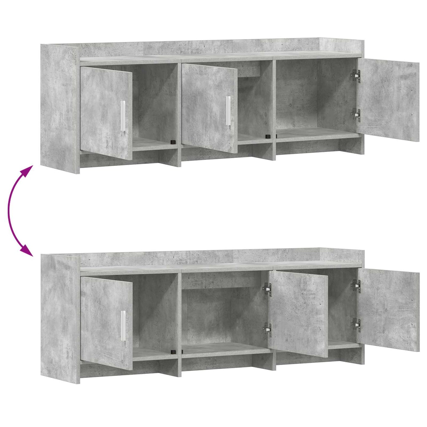 Televizní Skříň 130 X 33 X 47 Cm Betonově Šedá Kompozitní Dřevo