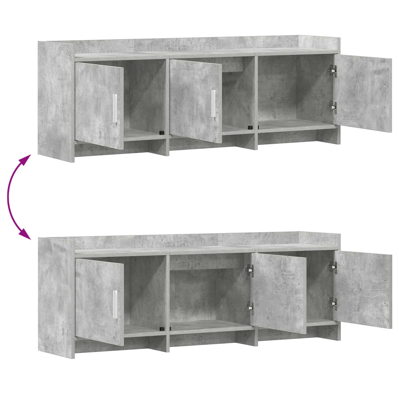 Televizní Skříň 130 X 33 X 47 Cm Betonově Šedá Kompozitní Dřevo