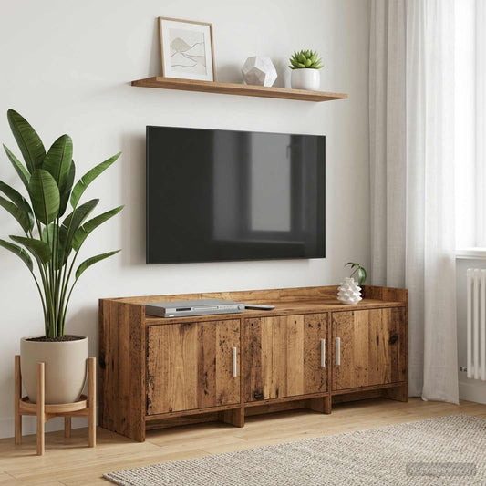 Televizní Skříň 130 X 33 X 47 Cm Staré Dřevo Kompozitní Dřevo