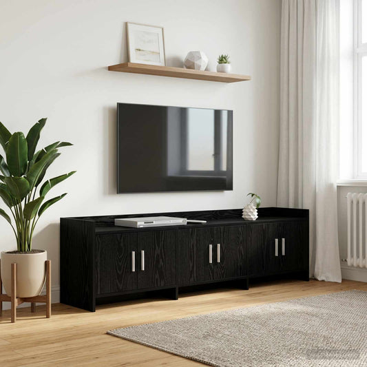 Televizní Skříň 168 X 33 X 47 Cm Černý Dub Kompozitní Dřevo