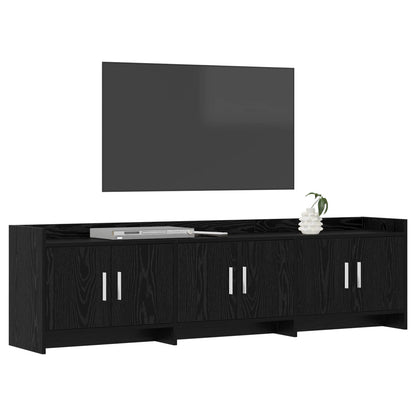 Televizní Skříň 168 X 33 X 47 Cm Černý Dub Kompozitní Dřevo