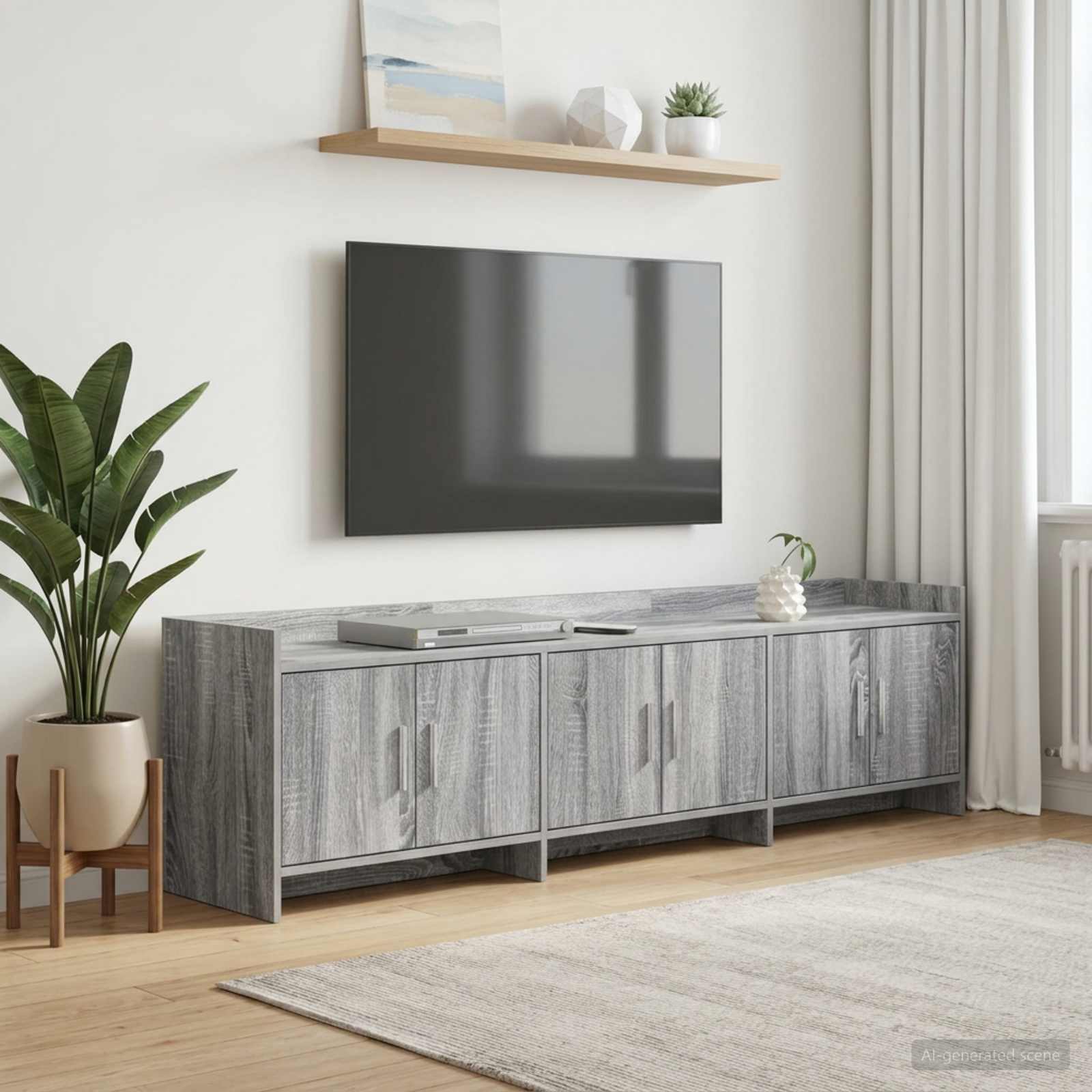 Televizní Skříň 168 X 33 X 47 Cm Šedý Sonoma Kompozitní Dřevo