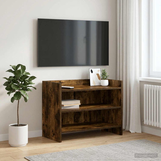 Televizní Skříň 60 X 33 X 47 Cm Kouřový Dub Kompozitní Dřevo