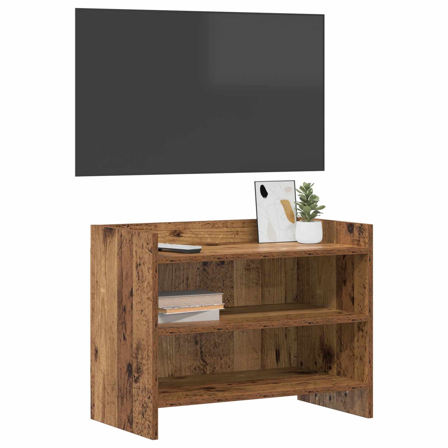 Televizní Skříň 60 X 33 X 47 Cm Staré Dřevo Kompozitní Dřevo