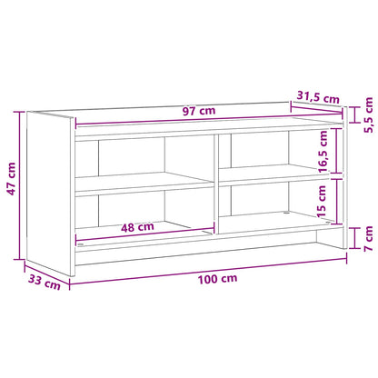 Televizní Skříň 100 X 33 X 47 Cm Bílá Kompozitní Dřevo