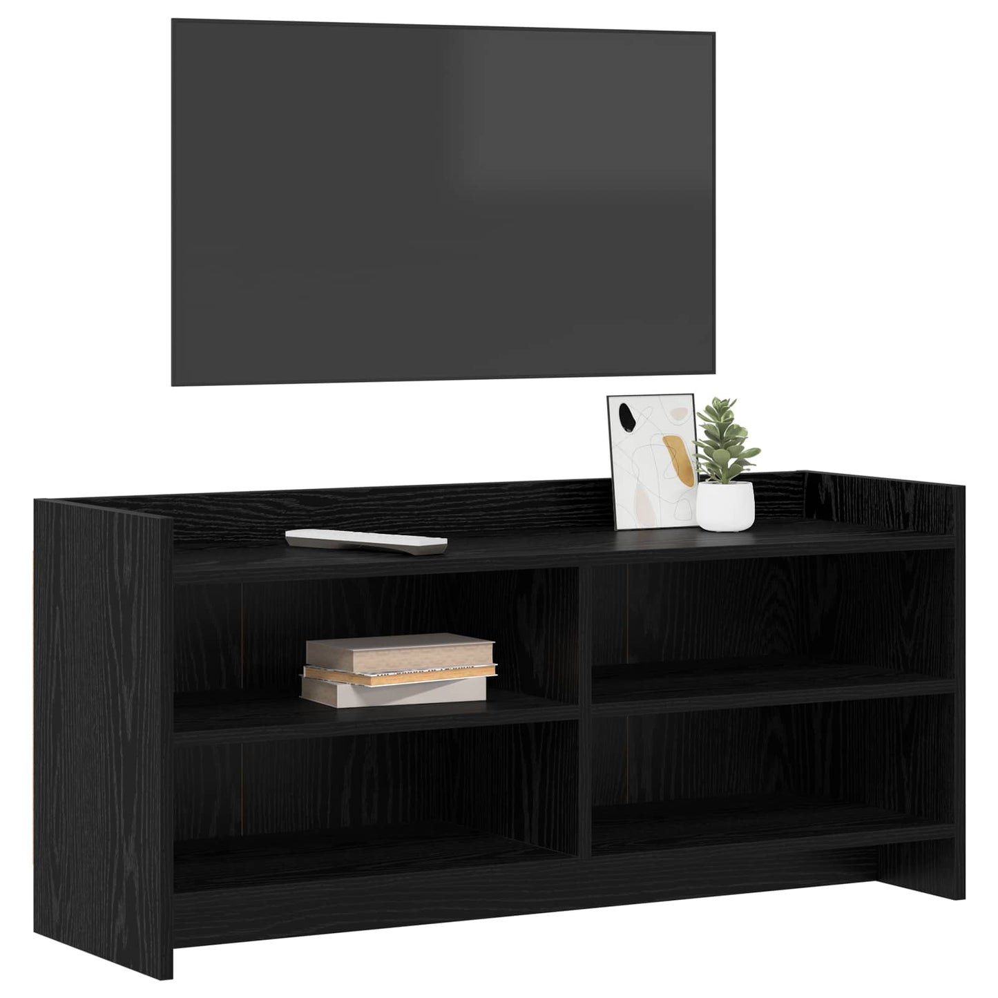 Televizní Skříň 100 X 33 X 47 Cm Černý Dub Kompozitní Dřevo