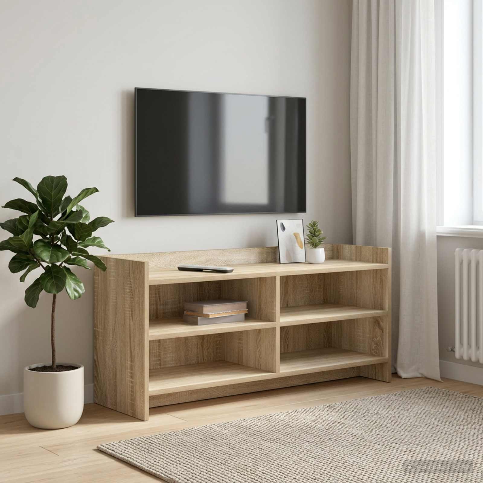 Televizní Skříň 100 X 33 X 47 Cm Dub Sonoma Kompozitní Dřevo