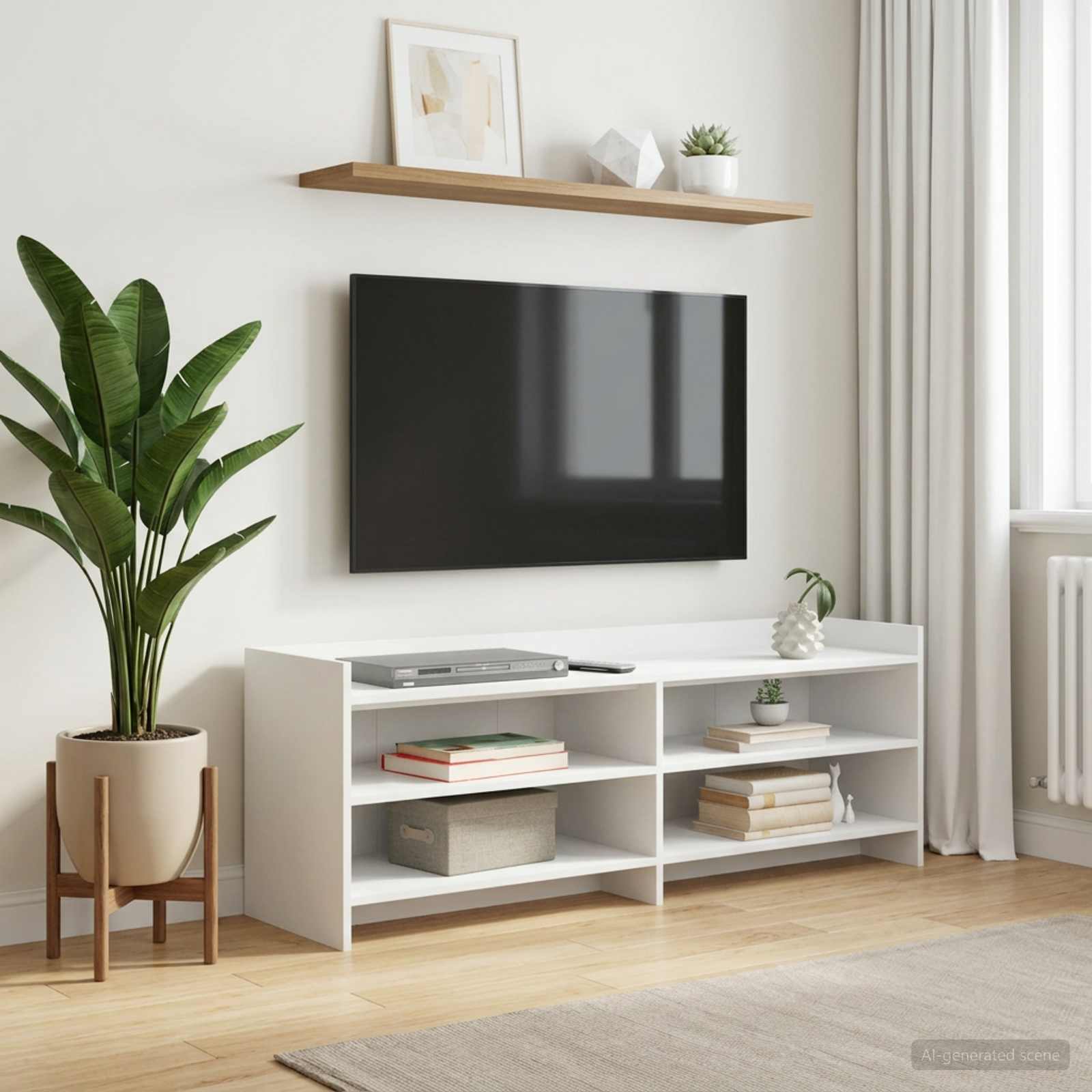 Televizní Skříň 135 X 33 X 47 Cm Bílá Kompozitní Dřevo