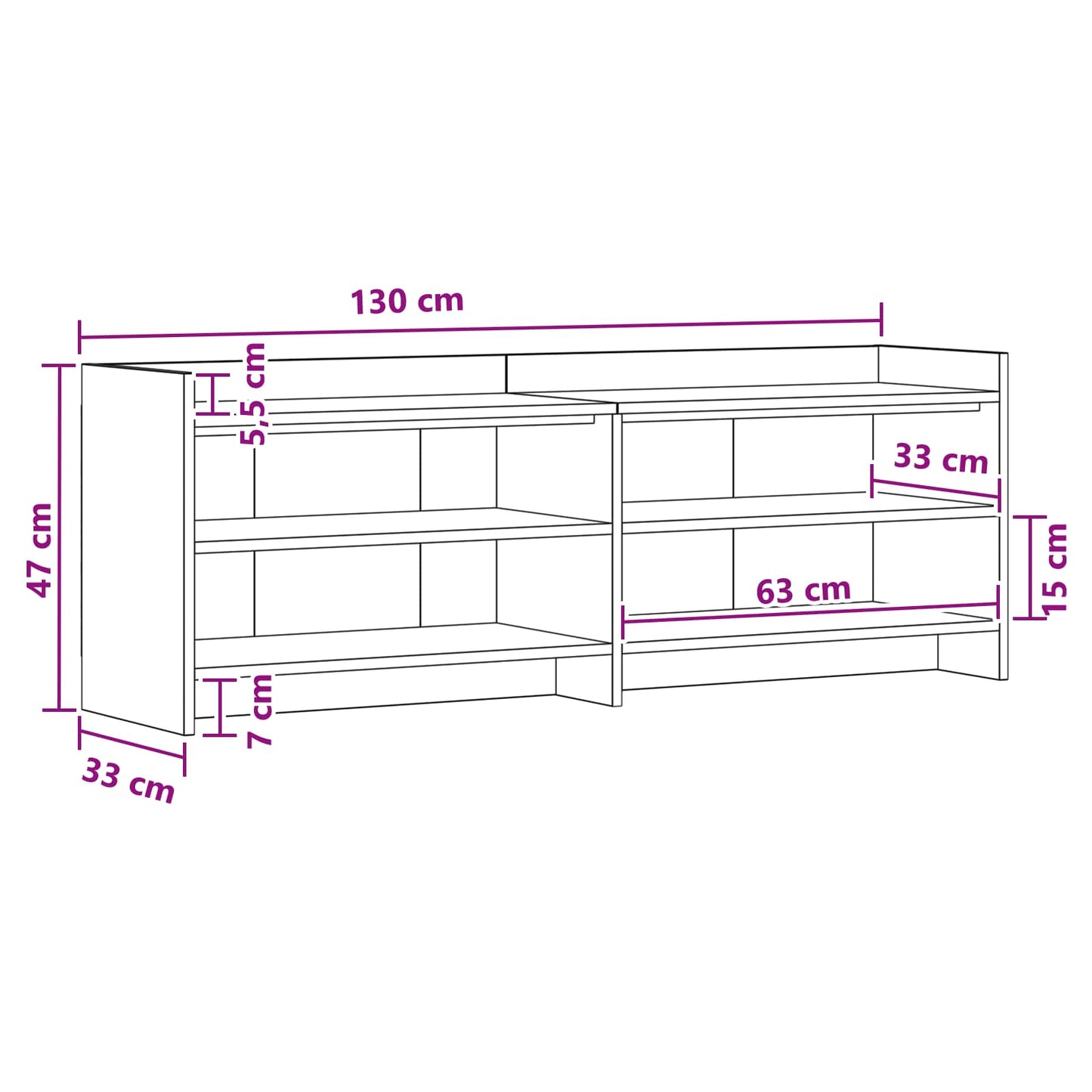 Televizní Skříň 135 X 33 X 47 Cm Dub Sonoma Kompozitní Dřevo