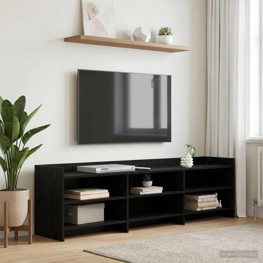 Televizní Skříň 168 X 33 X 47 Cm Černý Dub Kompozitní Dřevo