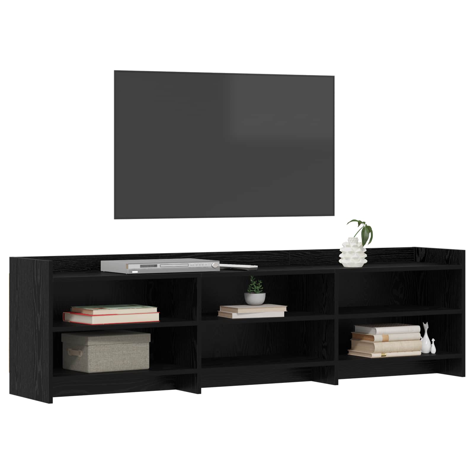 Televizní Skříň 168 X 33 X 47 Cm Černý Dub Kompozitní Dřevo