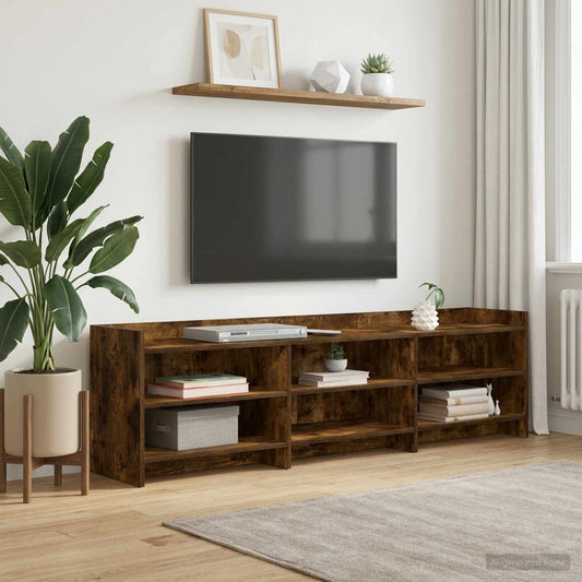 Televizní Skříň 168 X 33 X 47 Cm Kouřový Dub Kompozitní Dřevo