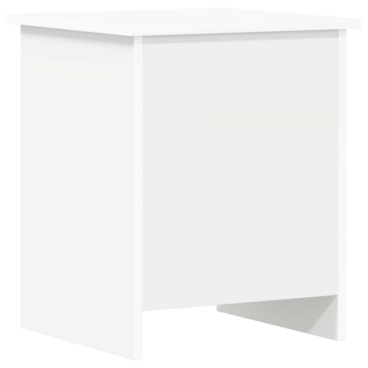 Úložná Truhla S Úložištěm Bílá 40 X 40 X 50 Cm Kompozitní Dřevo