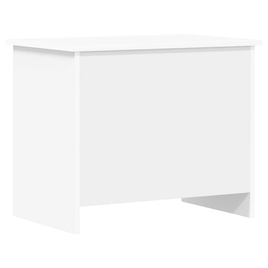 Úložná Truhla S Úložištěm Bílá 60 X 40 X 50 Cm Kompozitní Dřevo
