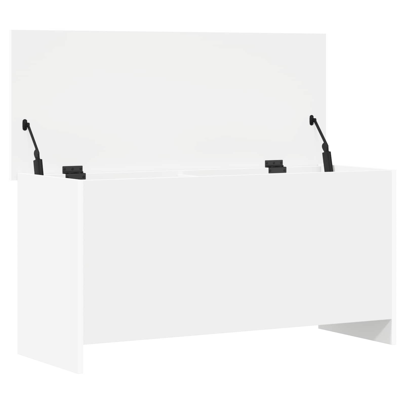 Úložná Truhla Bílá 100 X 40 X 50 Cm Kompozitní Dřevo