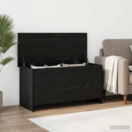 Úložná Truhla Černý Dub 100 X 40 X 50 Cm Kompozitní Dřevo