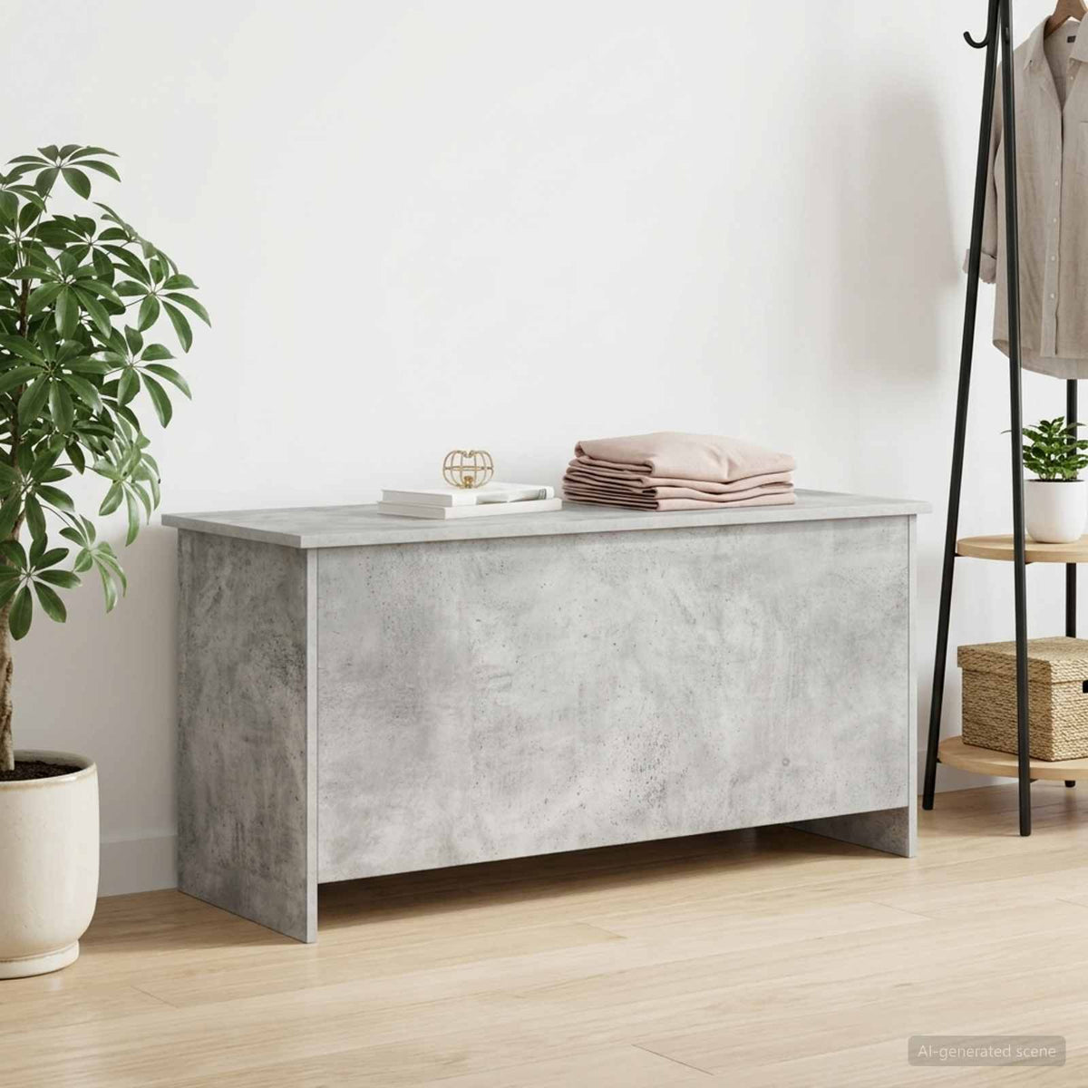 Úložná Truhla Betonově Šedá 100 X 40 X 50 Cm Kompozitní Dřevo