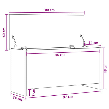 Úložná Truhla Betonově Šedá 100 X 40 X 50 Cm Kompozitní Dřevo