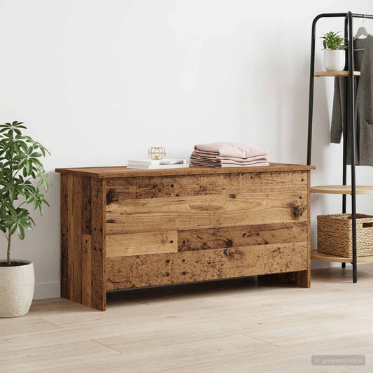 Úložná Truhla Staré Dřevo 100 X 40 X 50 Cm Kompozitní Dřevo