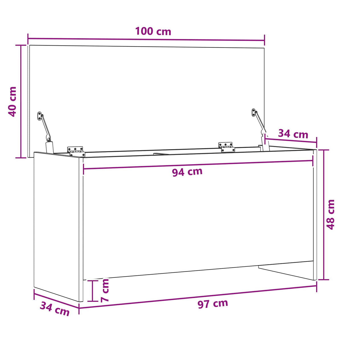 Úložná Truhla Staré Dřevo 100 X 40 X 50 Cm Kompozitní Dřevo