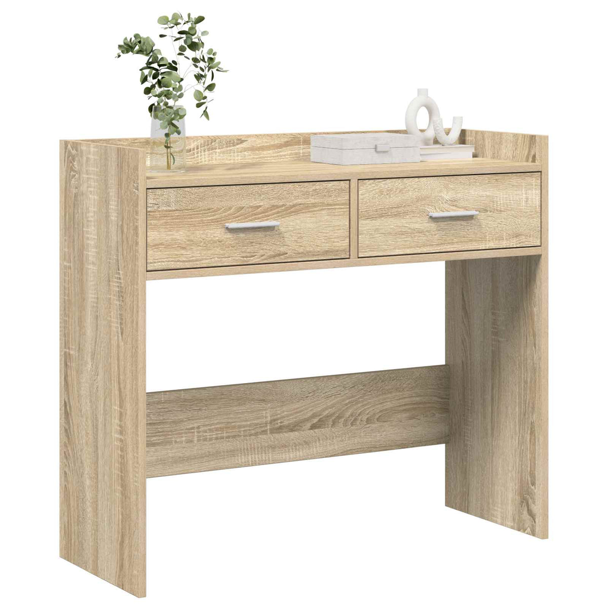 Konzolový Stolek Dub Sonoma 90 X 35 X 80 Cm Kompozitní Dřevo