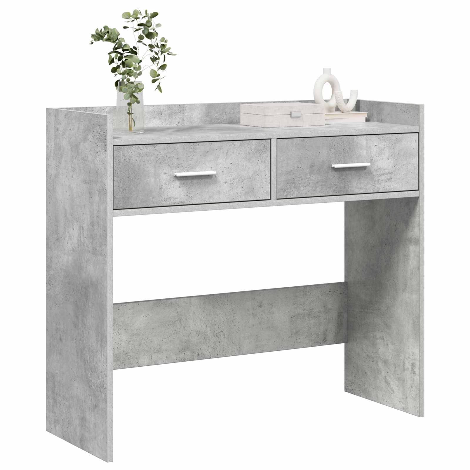 Konzolový Stolek Betonově Šedá 90 X 35 X 80 Cm Kompozitní Dřevo
