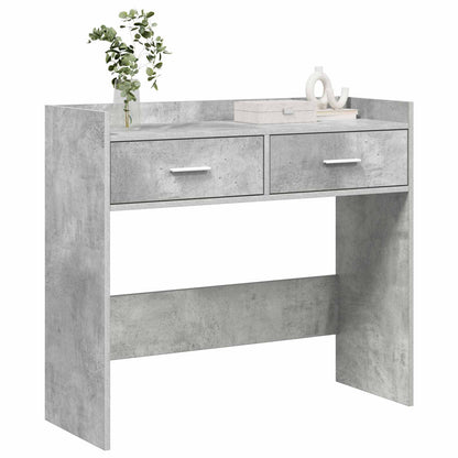 Konzolový Stolek Betonově Šedá 90 X 35 X 80 Cm Kompozitní Dřevo
