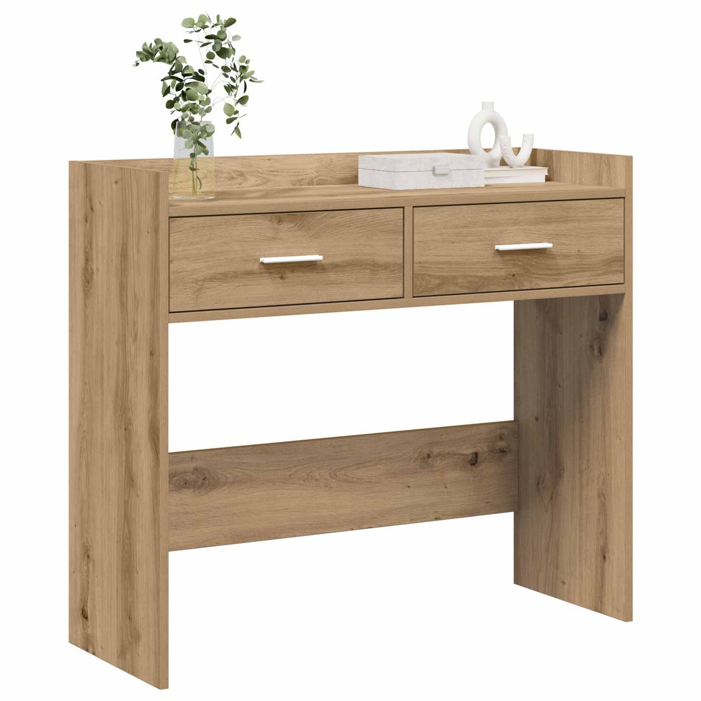 Konzolový Stolek Dub Artisan 90 X 35 X 80 Cm Kompozitní Dřevo