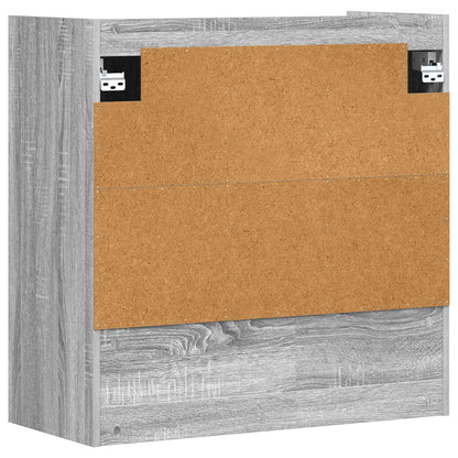 Nástěnná Polička Nástěnná Montáž Šedý Sonoma 80 X 36 X 80 Cm