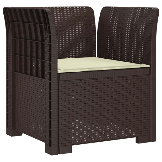 Jednomístné Křeslo S Polštářem V Ratanovém Vzhledu Pp Hnědá