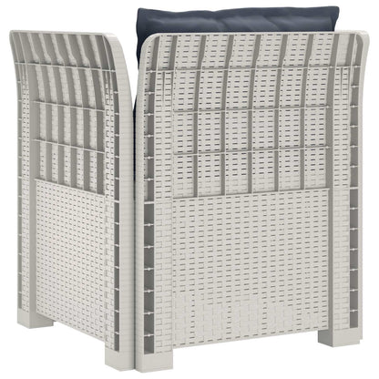 Jednomístné Křeslo S Polštáři V Ratanovém Vzhledu Pp Bílá