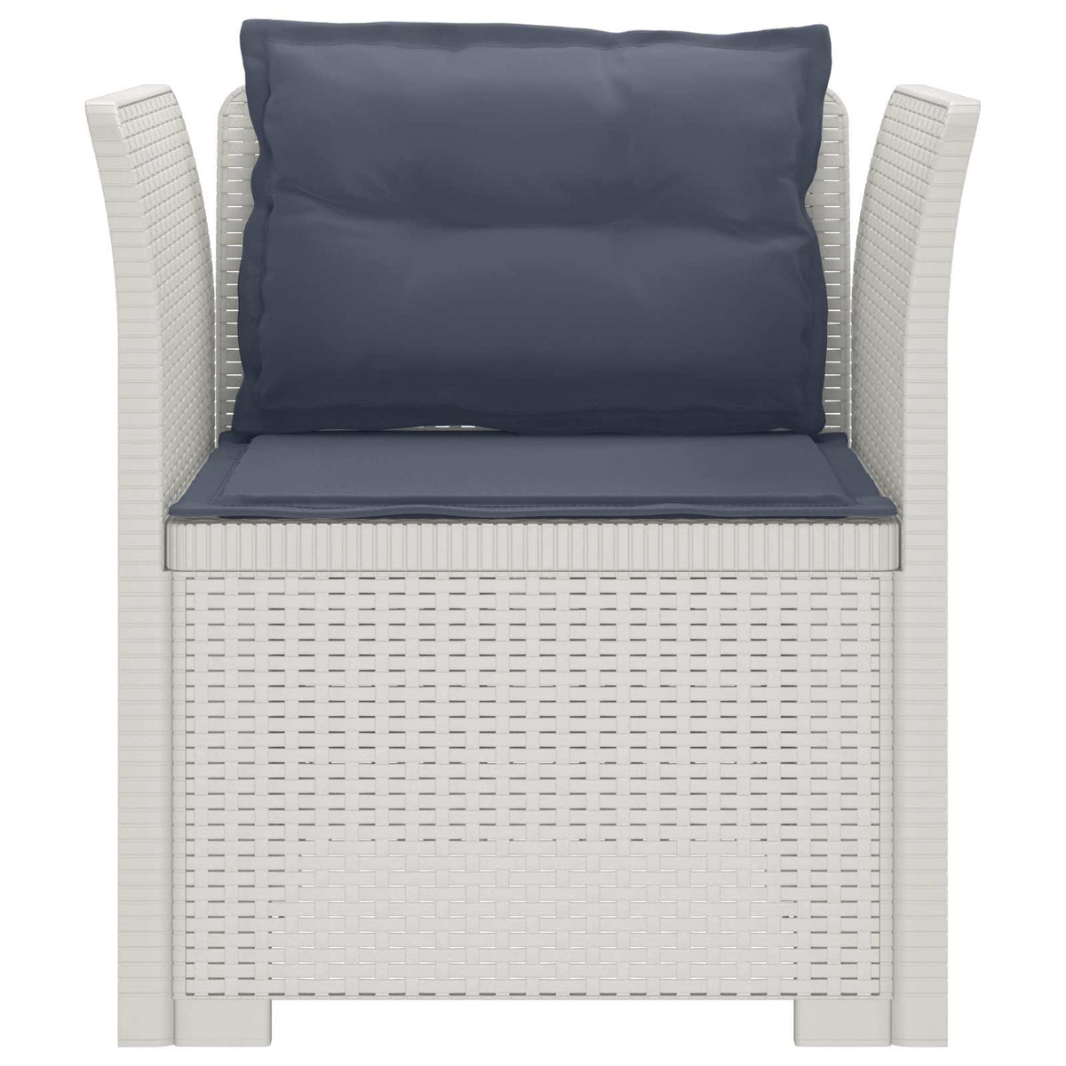 Jednomístné Křeslo S Polštáři V Ratanovém Vzhledu Pp Bílá