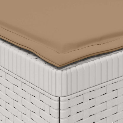 3-Místná Zahradní Pohovka S Polštáři Ve Vzhledu Ratanu Pp Bílá