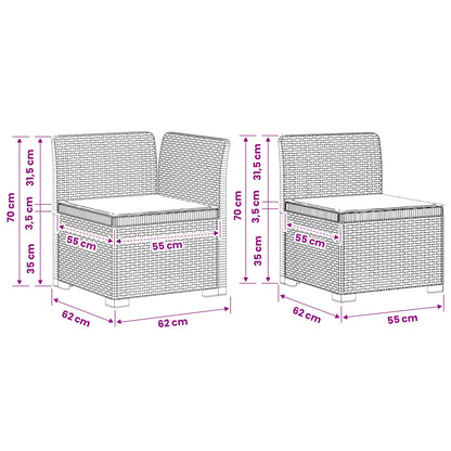 Dvoumístná Zahradní Pohovka S Polštáři V Ratanovém Vzhledu Pp