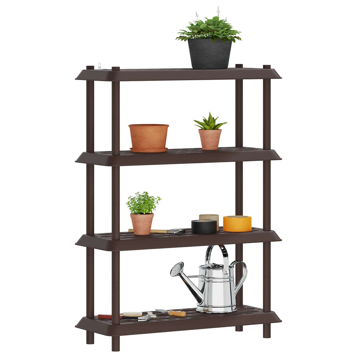 Regálová Jednotka 4 Pater 100 X 40 X 136,5 Cm Pp Hnědá