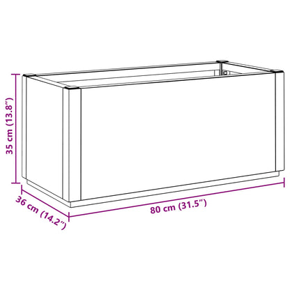Zahradní Květinový Box Hnědá 80 X 36 X 35 Cm Pp