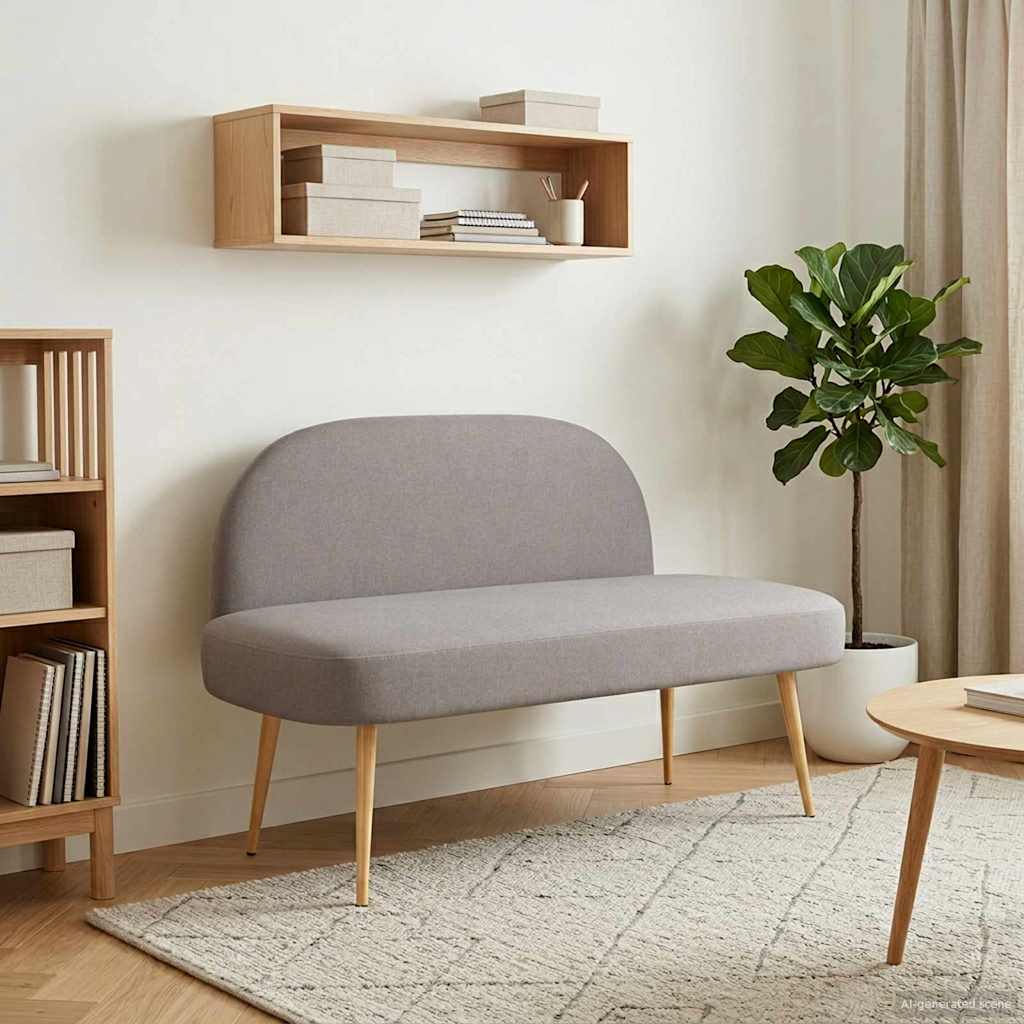 Čalouněná Lavice S Opěrkou Taupe 110 X 60 X 76 Cm Polyester
