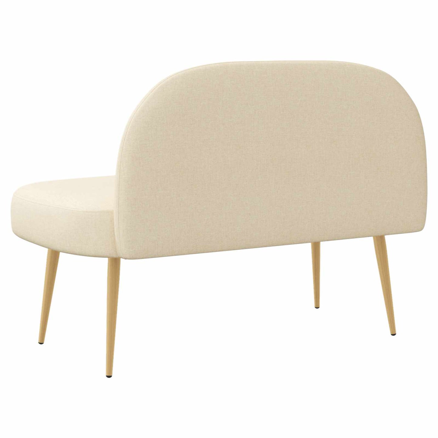 Čalouněná Lavice S Opěrkou Krémová 110 X 60 X 76 Cm Polyester