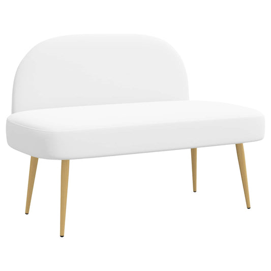 Čalouněná Lavice S Opěrkou Bílá 110 X 60 X 76 Cm Polyester