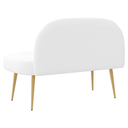 Čalouněná Lavice S Opěrkou Bílá 110 X 60 X 76 Cm Polyester
