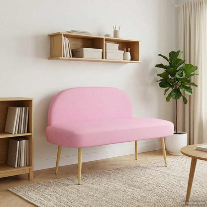 Čalouněná Lavice S Opěrkou Růžová 110 X 60 X 76 Cm Polyester