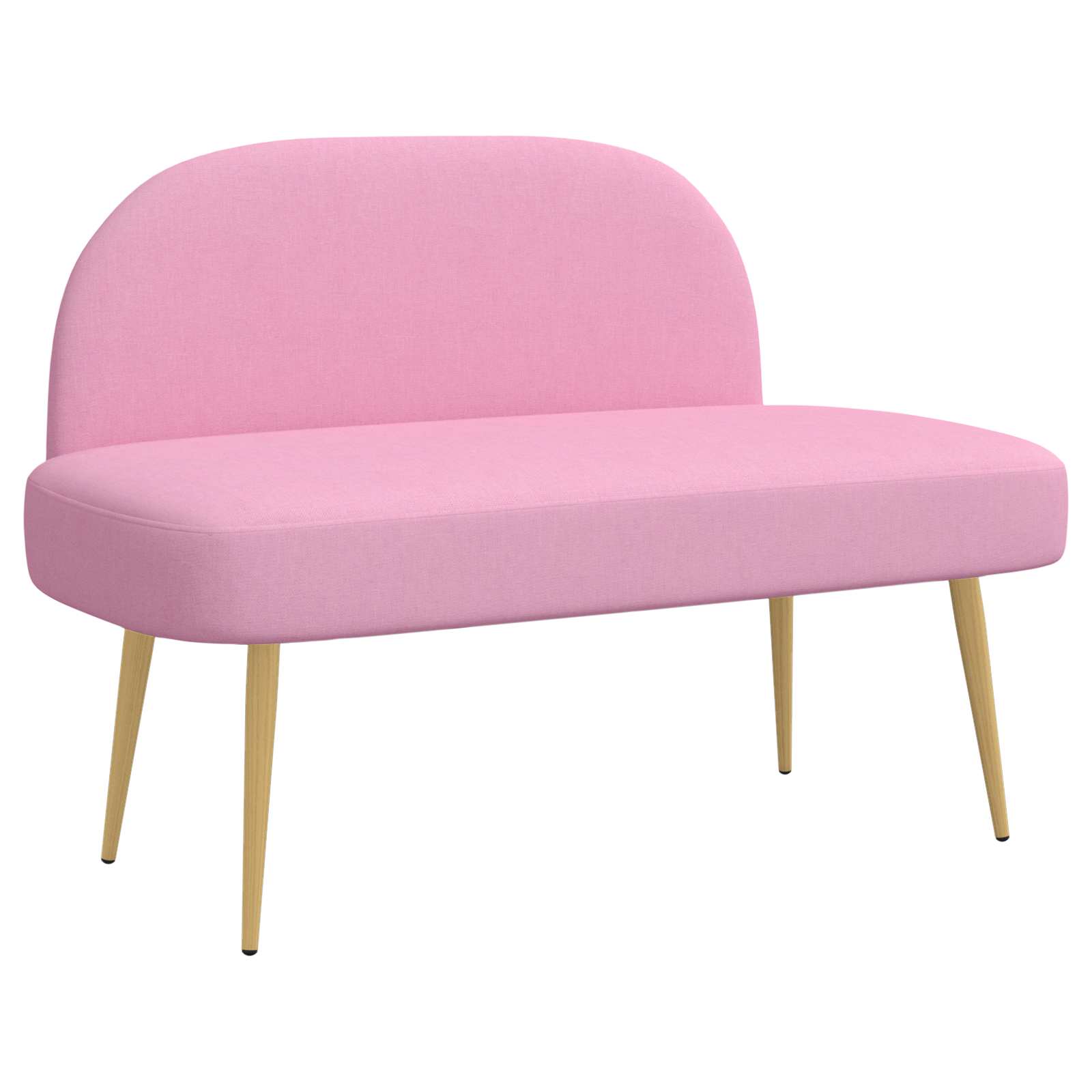 Čalouněná Lavice S Opěrkou Růžová 110 X 60 X 76 Cm Polyester