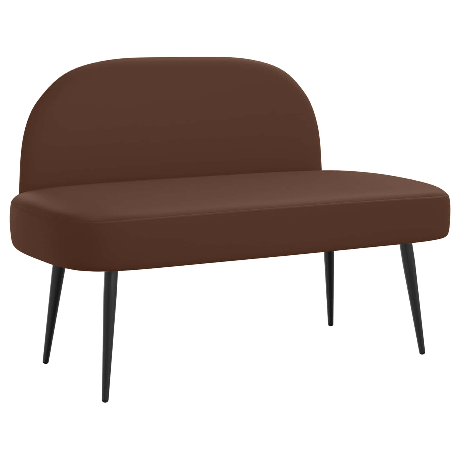 Čalouněná Lavice S Opěrkou Hnědá 110 X 60 X 76 Cm Umělá Kůže
