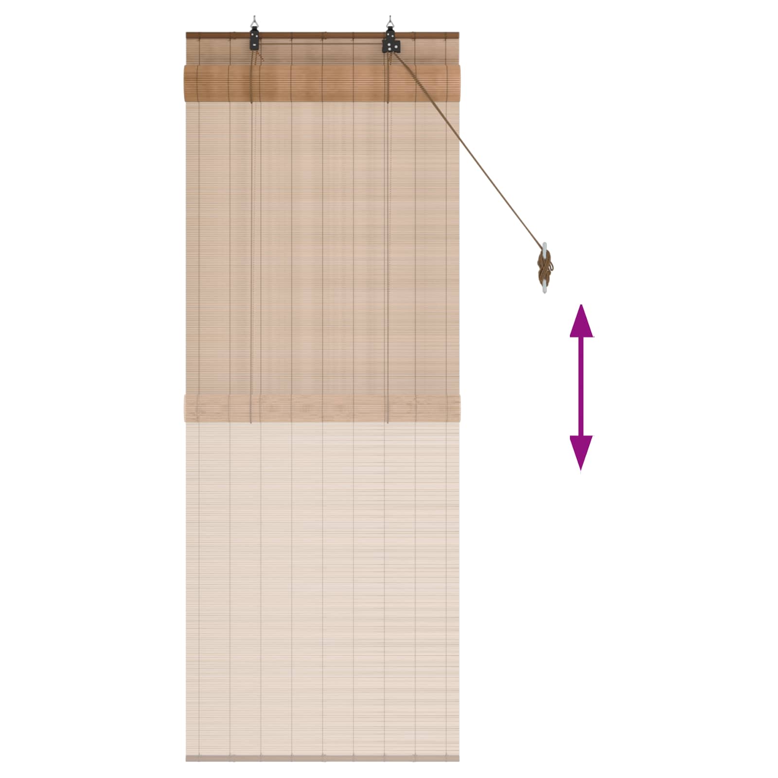 Roleta Hnědá 60 X 160 Cm Bambus