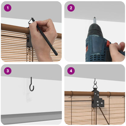 Roleta Hnědá 160 X 160 Cm Bambus