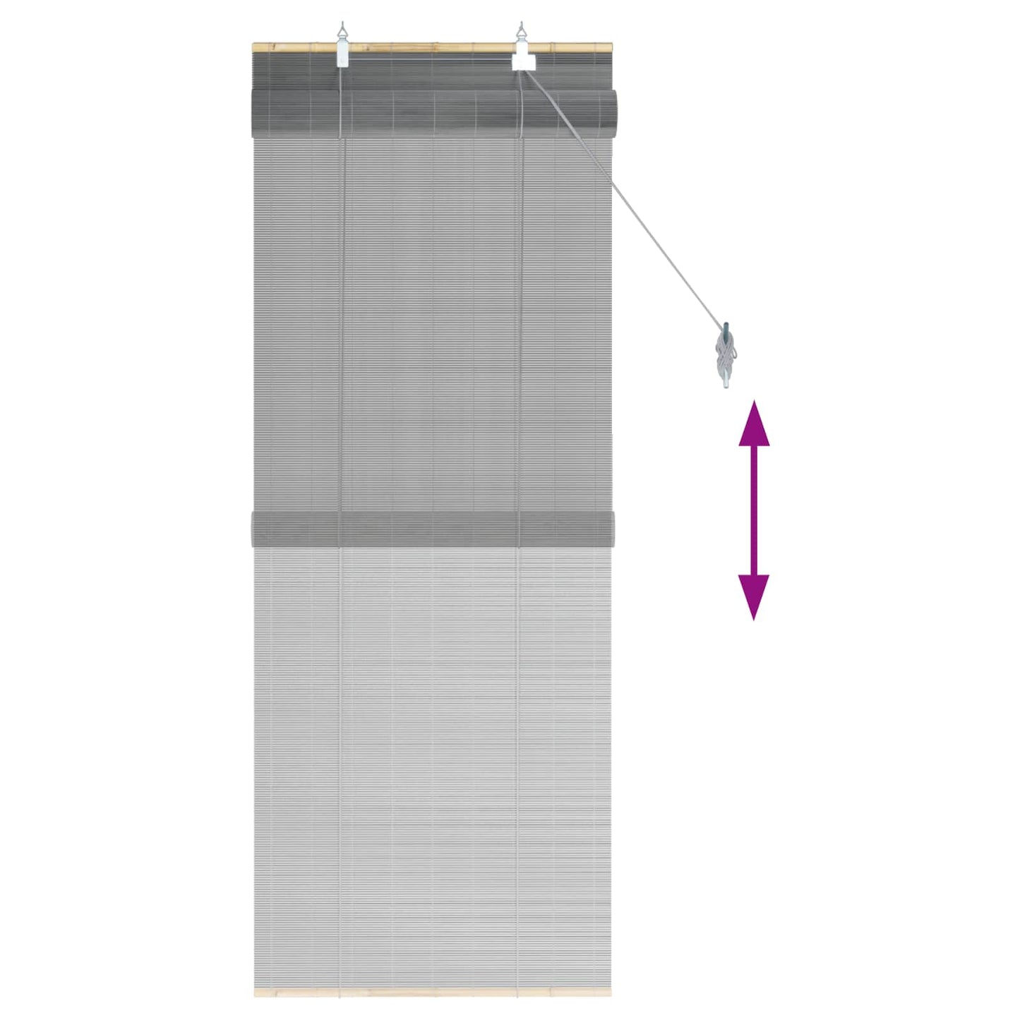 Roleta Šedá 40 X 160 Cm Bambus
