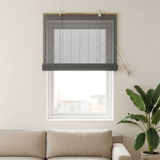 Roleta Šedá 50 X 160 Cm Bambus