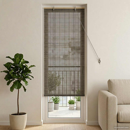 Roleta Šedá 60 X 220 Cm Bambus