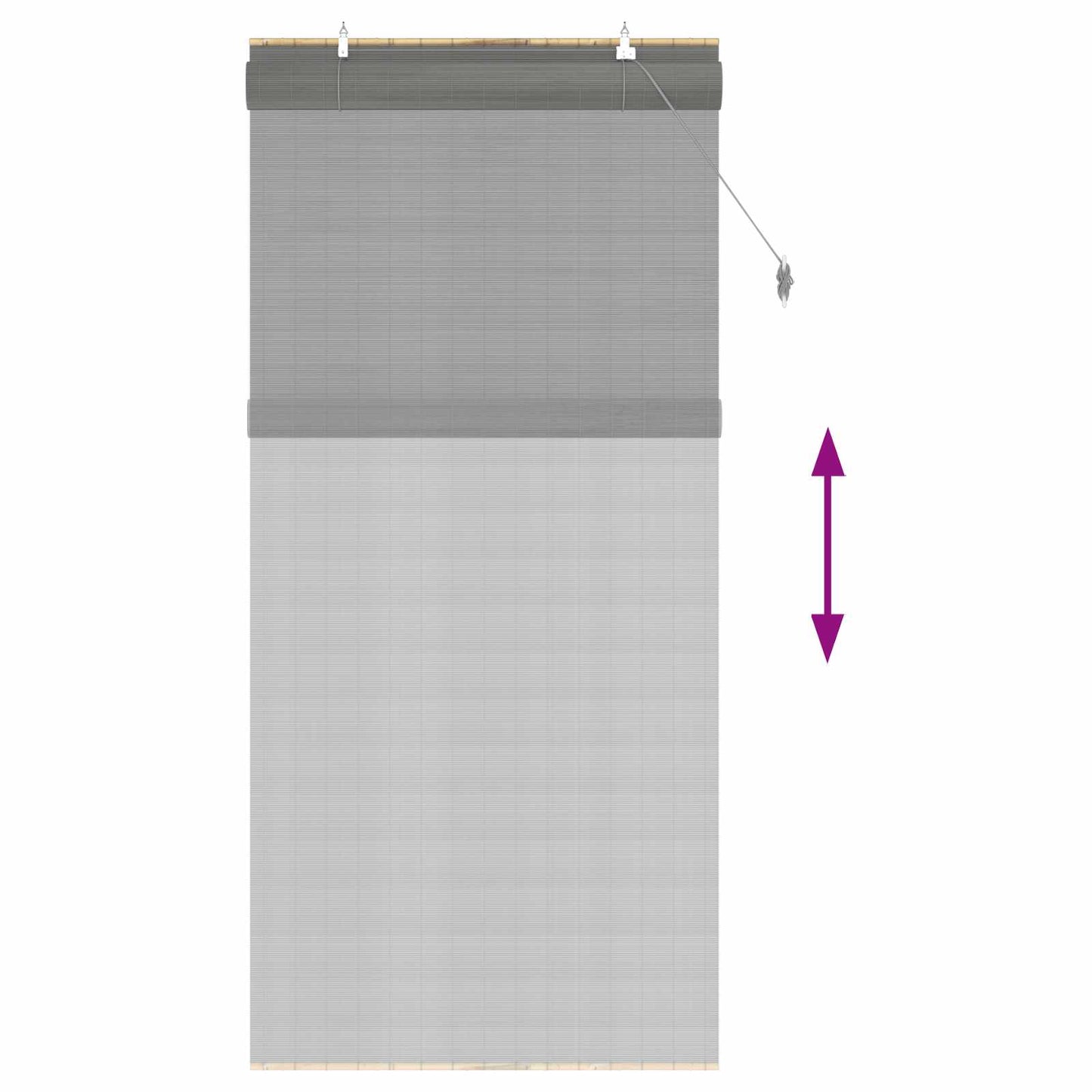 Roleta Šedá 80 X 220 Cm Bambus