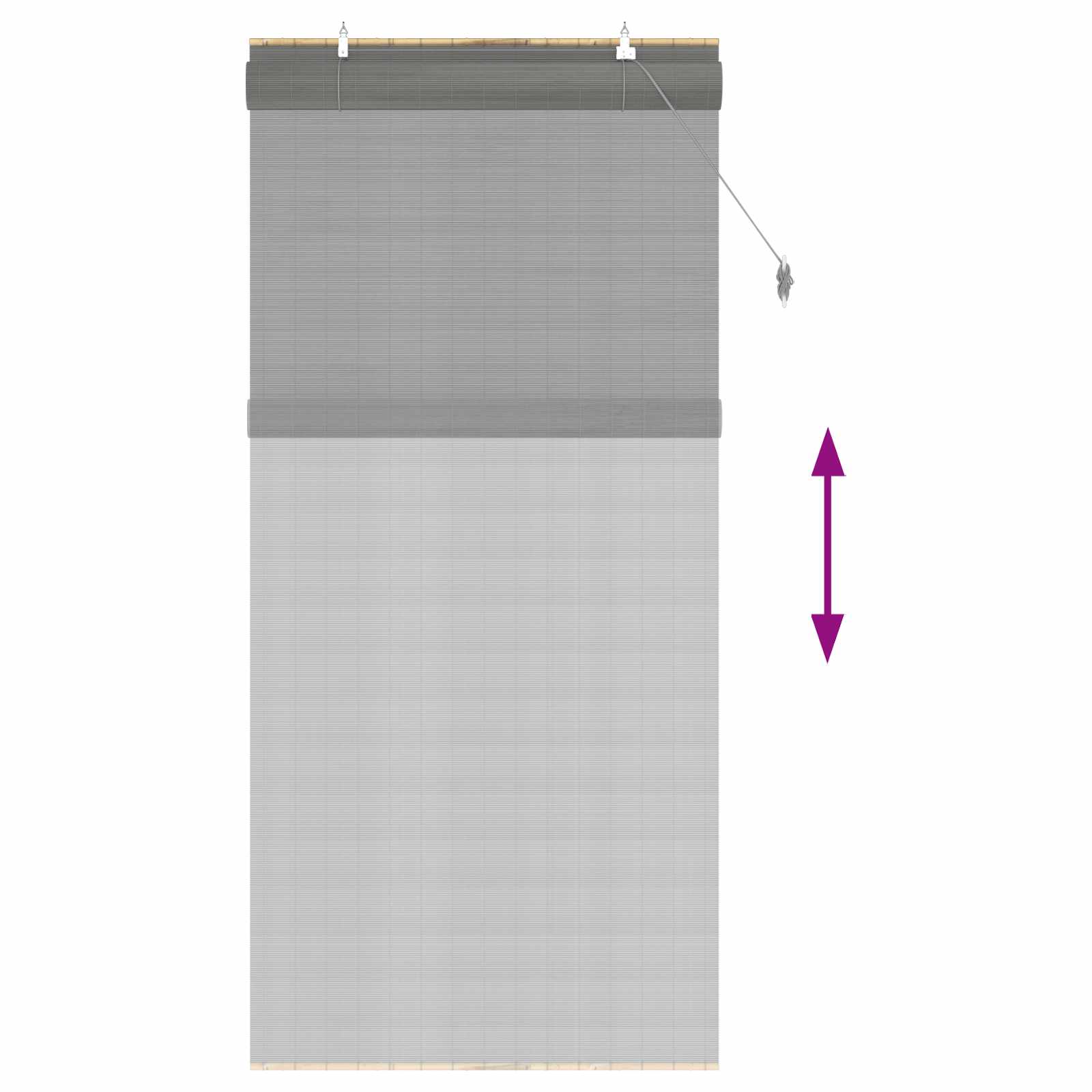 Roleta Šedá 90 X 220 Cm Bambus